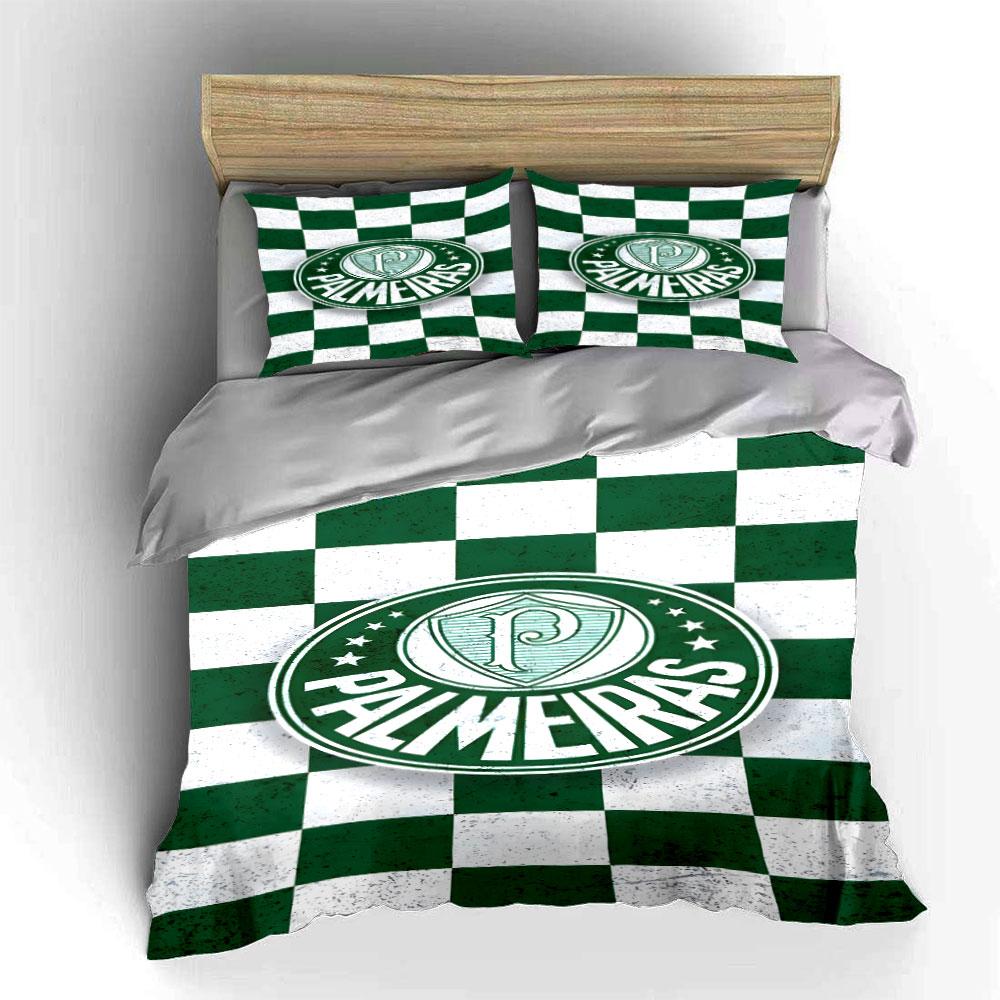 Green Palmeiras logo pattern. Bedding sets Duvet cover sets Duvet covers Pillowcases(1*Duvet Cover 2*Pillowcases without duvet insert)