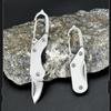 1PC Stainless Steel Mini Folding Knife Outdoor Camping Portable Pocket Keychain EDC Multitools Knives With Buckle Outdoor Tools