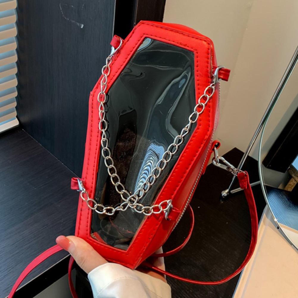 Женская сумка через плечо в форме гроба из ПВХ и ПУ, сумка на плечо, готическая сумка-тоут, прозрачная сумка для офиса, путешествий, косметики, косметички