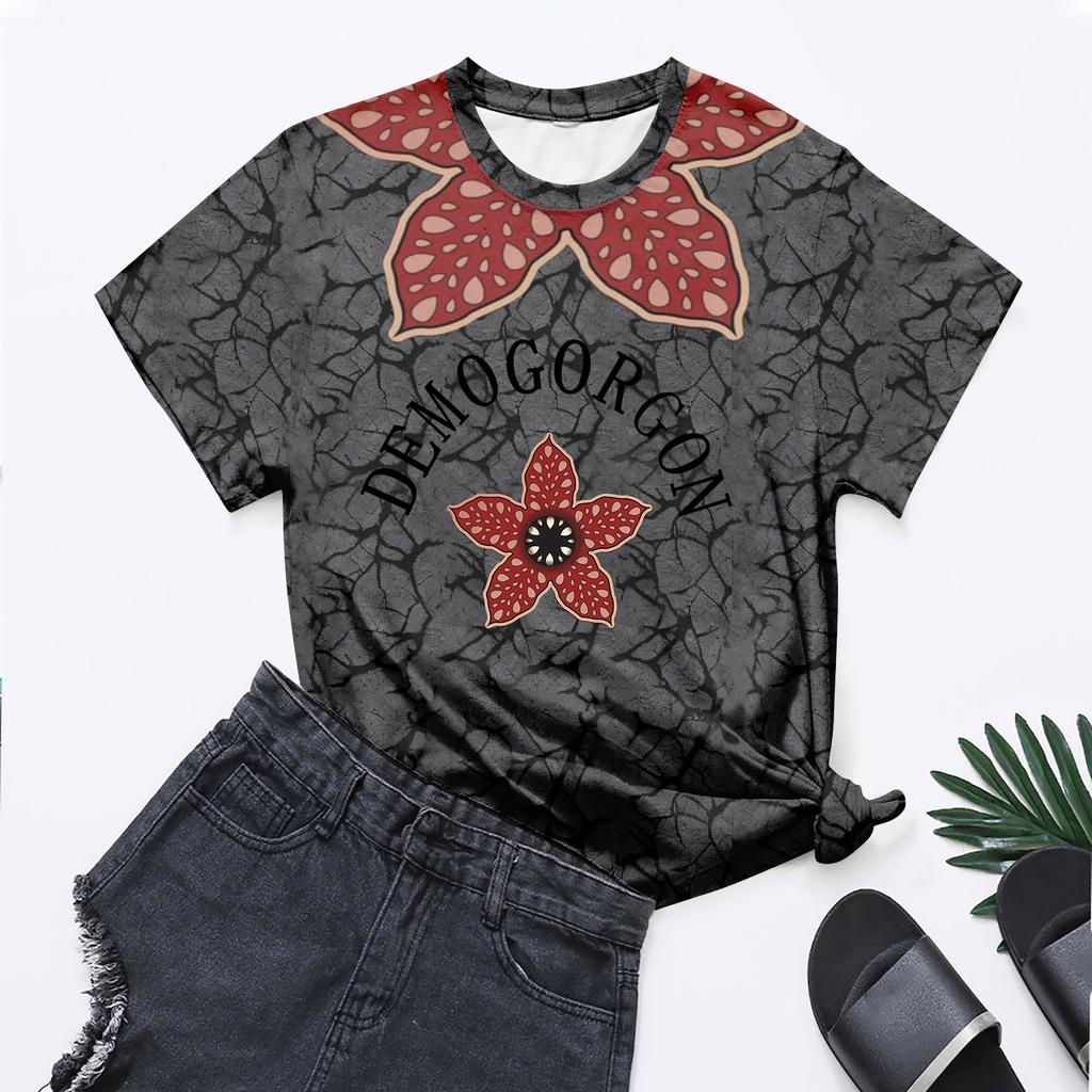 Модные топы с круглым вырезом, рукавами реглан и коротким рукавом, рабочая одежда с принтом, женские летние топы