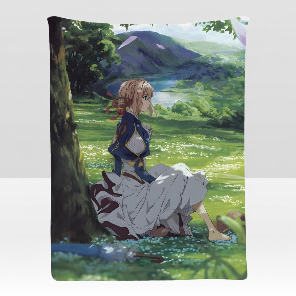 anime VViolet EEvergarden Throw Soft Flannel Blanket for Bed Bedroom Sofa Picnic Throw Skinfriendly Breathable Gift Cover