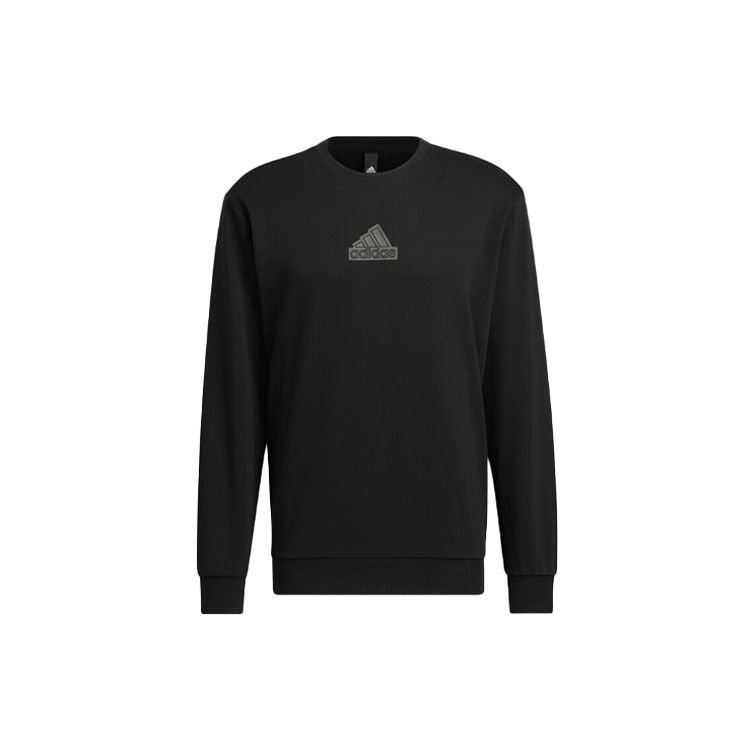 adidas Сплошной цветной логотип с круглым вырезом, мужские топы, черный IP4965