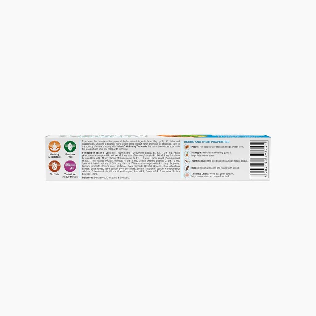 Sri Sri Tattva Sudanta Whitening Toothpaste 80 gm X Pack Of 3 | Herbal Oral Care For Brighter Smile