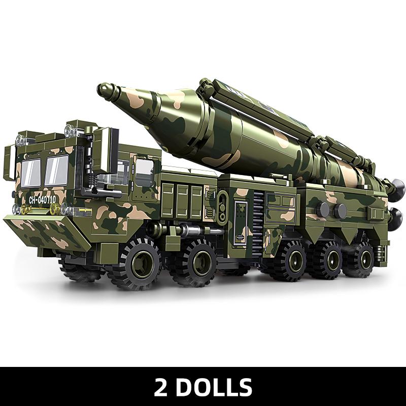 Строительные блоки «Ракетный автомобиль» Военный грузовик Второй мировой войны Кирпичный танк Строительные блоки Модель ракетной установки Игрушки для мальчиков Игрушки для детей