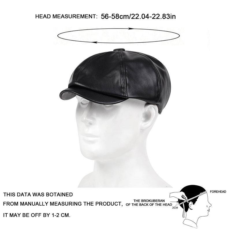Spring Autumn Hats for Women Solid Plain Octagonal Newsboy Cap Men Ladies Casual Pu Leather Hat Winter Beret Women Painter Caps
