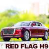 1/24 HONGQI H9 High Simulation Diecast Metal Alfa Модель автомобиля Звук Свет Инерционный механизм Коллекция Детские игрушки Подарки F568