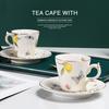 European Ceramic Lemon Butterfly Coffee Cup and Saucer Set with Spoon British Afternoon Tea Set 100ML Small Capacity