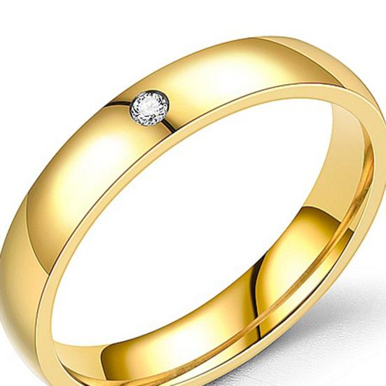 Женское кольцо с глянцевой геометрической полировкой поверхности, гальваническое покрытие, никогда не выцветает, женское обручальное кольцо с инкрустацией стразами