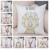 Nordic Be Brave Zebra Hippo Giraffe Pillow Case Decor Cute Animal Cushion Cover for Sofa Lion Fox Soft Plush Pillowcase 45x45cm