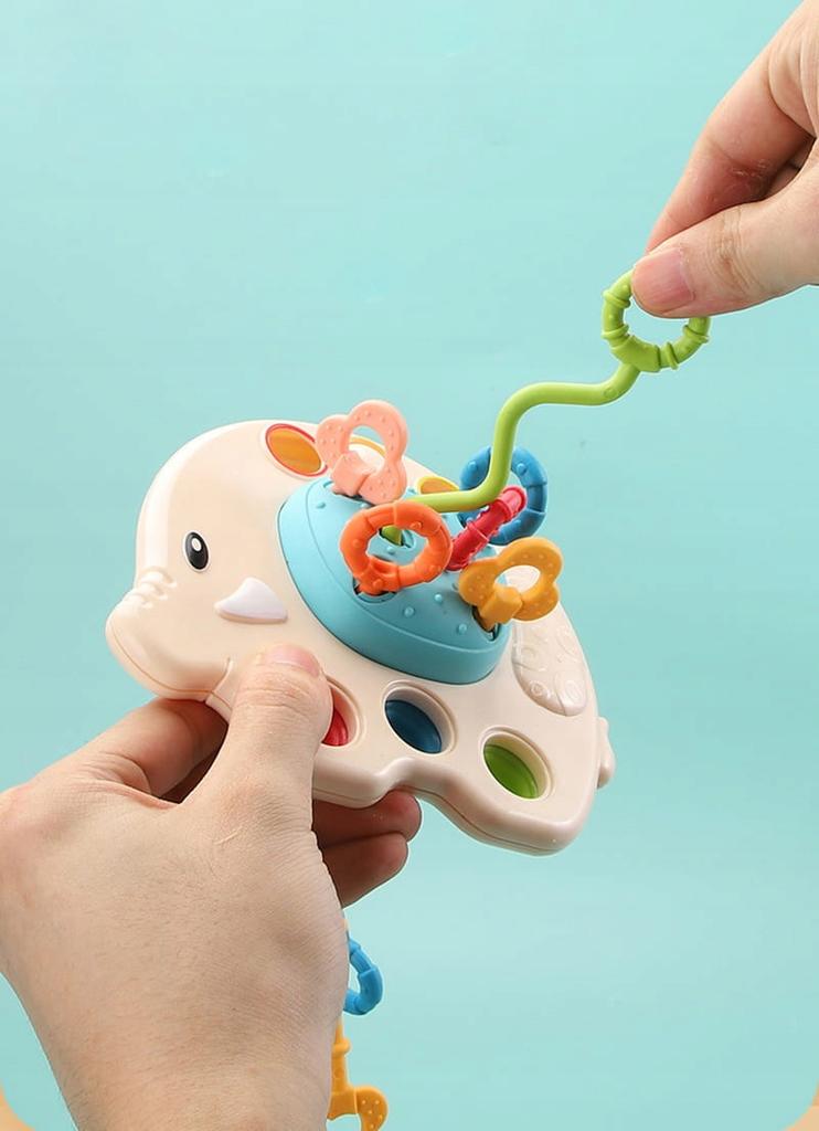 Сенсорная игрушка Слон Монтессори Игрушка для прорезывания зубов Бежевый