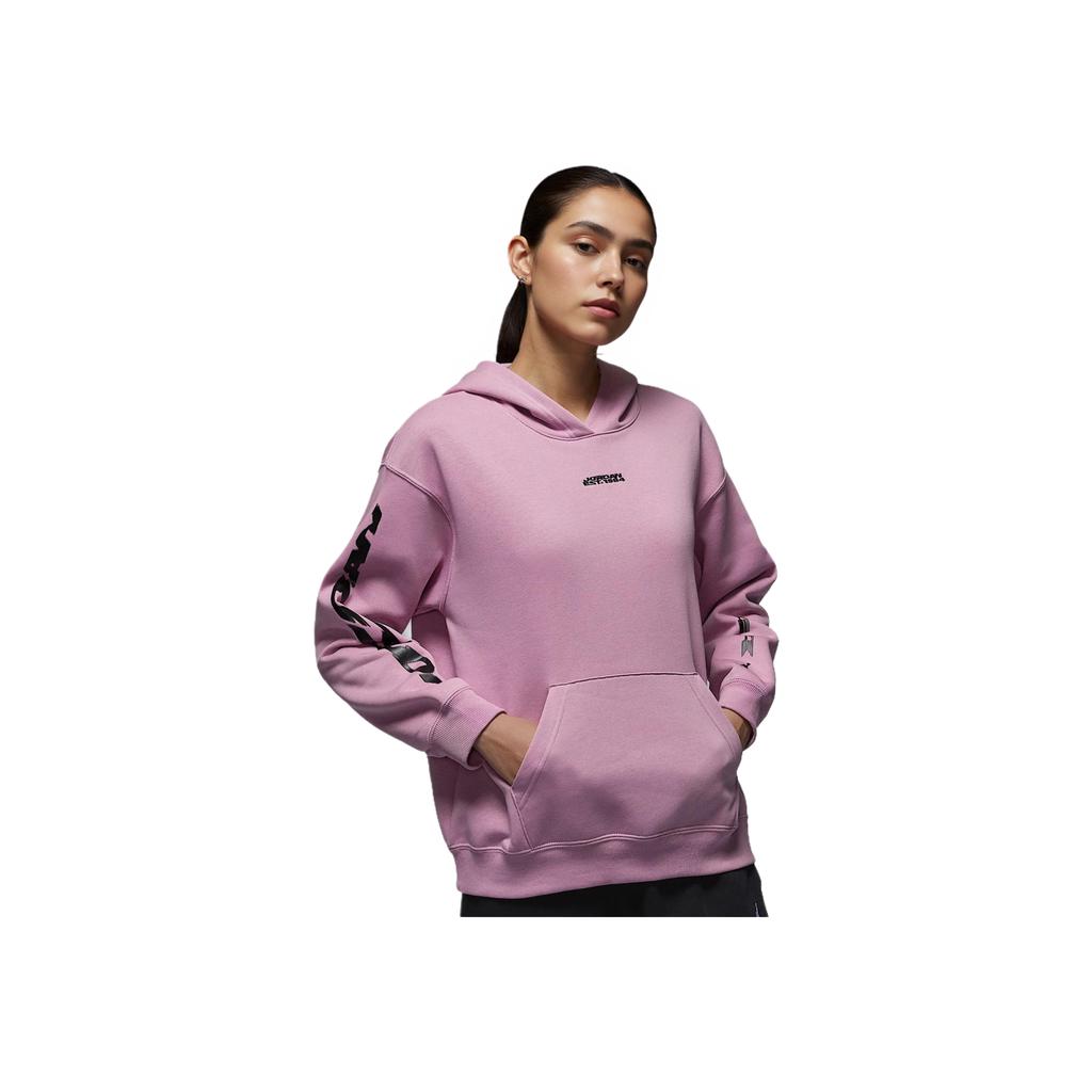 Jordan Brooklyn Fleece Logo Simple Letter Теплая удобная трикотажная толстовка с капюшоном Женская толстовка Orchid-Purple FV7171-522