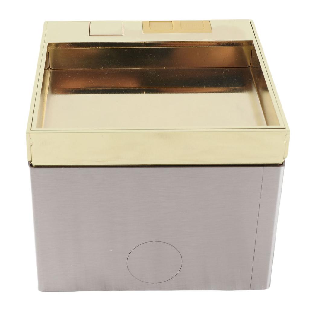 Recessed Floor Socket 2 Prong Outlet and USB Port Stainless Steel Electrical Receptacle Box Kit