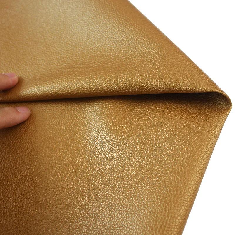 100x140cm Litchi PU Leatherette Faux Synthetic Leather Fabric for Sewing Bow Bag Brooches Sofa Car DIY Handwork Material Sheets