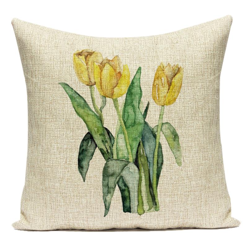 Цветы Растения Животные Кит Кошки Лошадь Сова Декоративные Подушки Полиэстер Наволочка для Дивана Дома Гостиной Almofadas