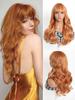 Синтетический термостойкий парик с оранжевой челкой на Хэллоуин, 20 дюймов, длинные волнистые вьющиеся волосы для женщин (Ежедневно, Ежедневная вечеринка, Косплей) использование