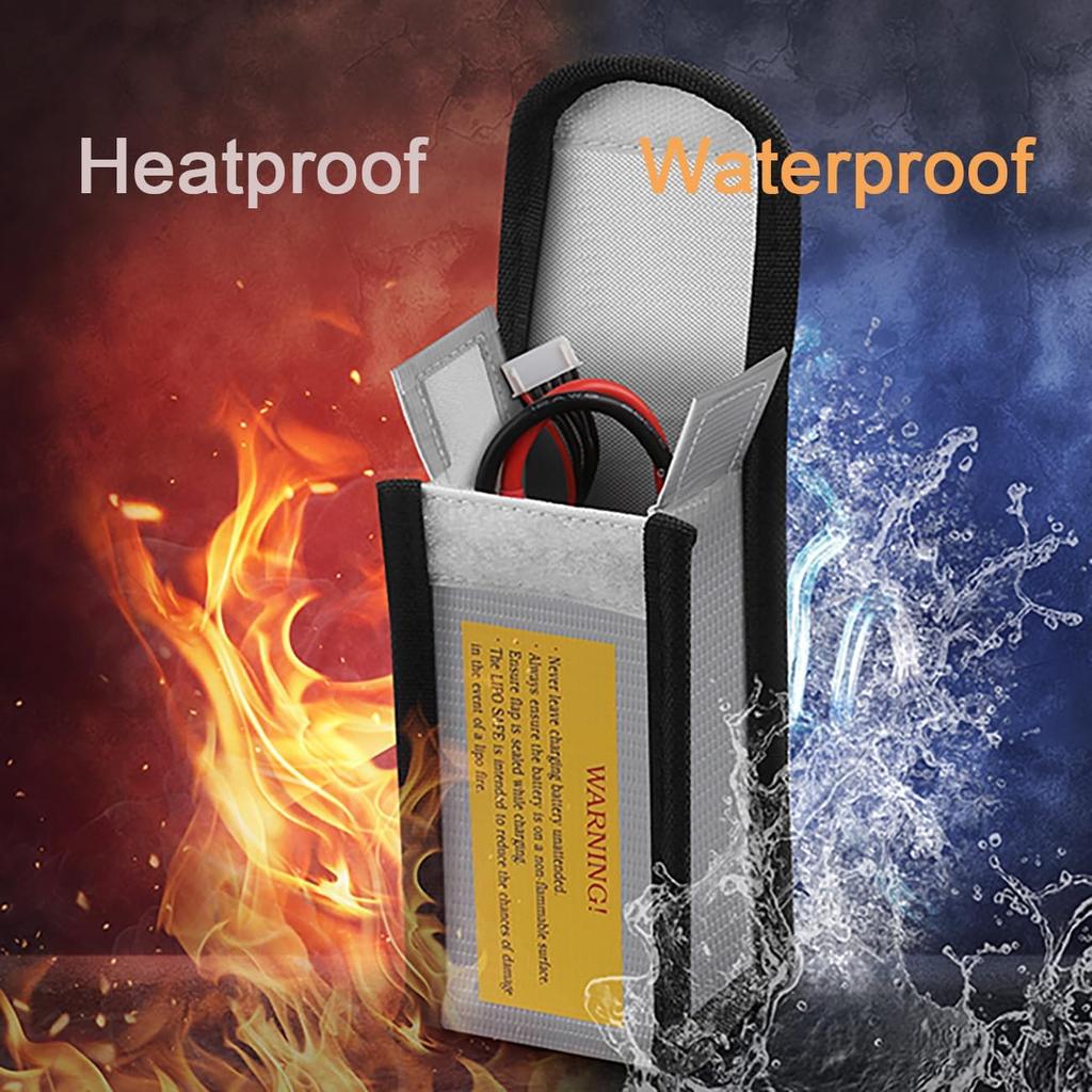 Fireproof Lipo Battery Safety Bag – 125x64x50mm – Explosion-Proof Protective Charging and Storage Case – 1 Piece