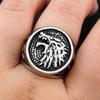 Vintage Vikings Stainless Steel Wolf Ring For Men Biker Ice Wolf House Stark Winterfell Animal Ring Nordic Fashion Jewelry Gifts