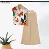 Women Floral Blouse and Pants Casual Two Piece Suit Sets