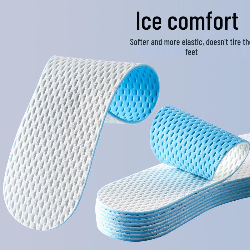 CoolComfy Breathable Summer Deodorant Latex Insoles for Barefoot Running - Absorbent, Soft, and Unisex