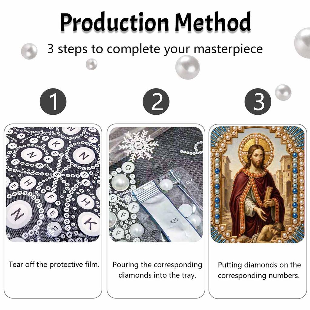 DIY 3D Pearl Diamond Painting Art Set Jesus Christ Religious Home Decor Art Set Wall Art