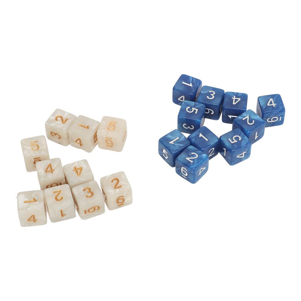 20 PCS Acrylic Square Corner Dice Set Colorfast Lightweight 6 Sided Number Dice Set for Math Games