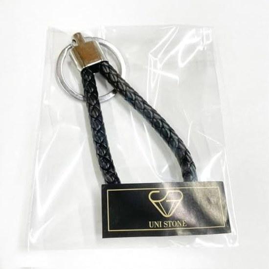 UNI STONE Selectable Color Key Ring Braided Strap Leather Holder