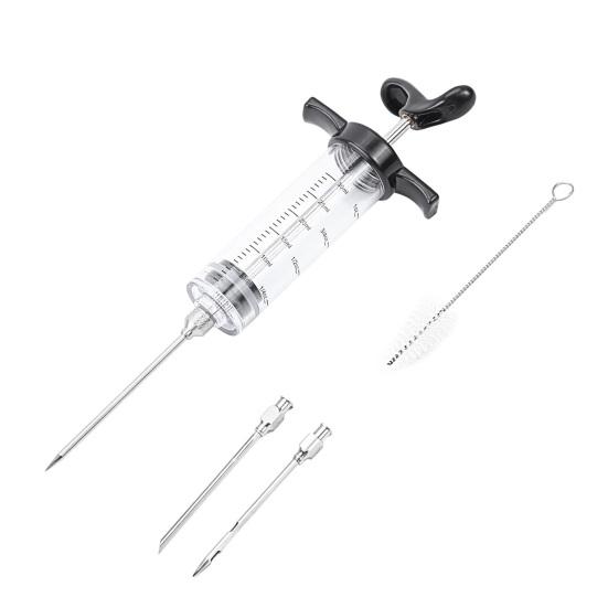 Инжектор для индейки с 3 навинчивающимися иглами для маринада Портативный гриль для барбекю Мясо Индейка Инструменты для впрыскивания аромата маринада Набор Кухонные гаджеты