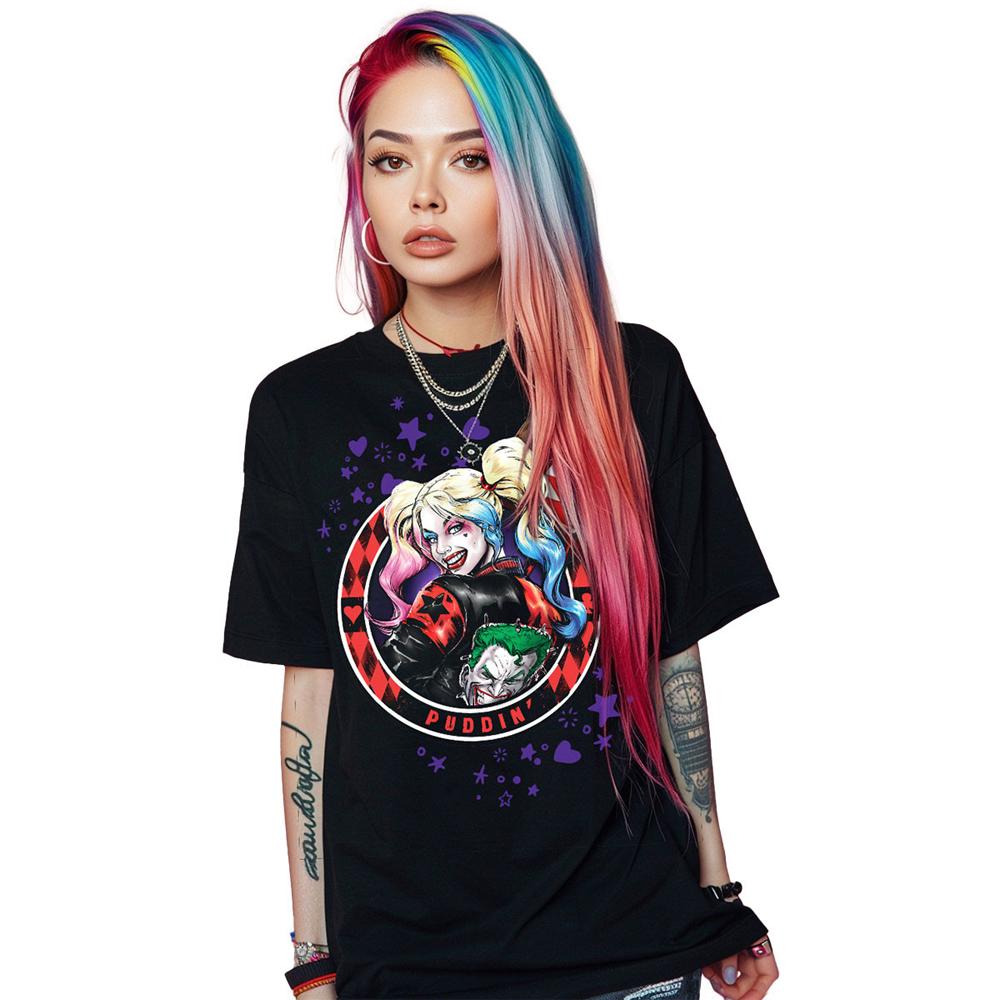 Batman Unisex Adult Puddin Harley Quinn T-Shirt