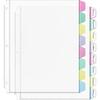 HABGP16PCS/2 Set 3 Ring Clear Binder Dividers with Tabs, 8.5 x 11 8 Tabs Binder Dividers with Pockets, Clear Page Protectors Index Dividers for 3