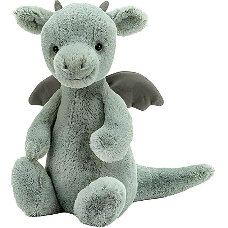 JELLYCAT Серия Мифические животные Застенчивый Маленький Дракон Милая Светло-серая Зеленая Кукла Плюшевая Кукла 18см/31см/51см/108см Высота