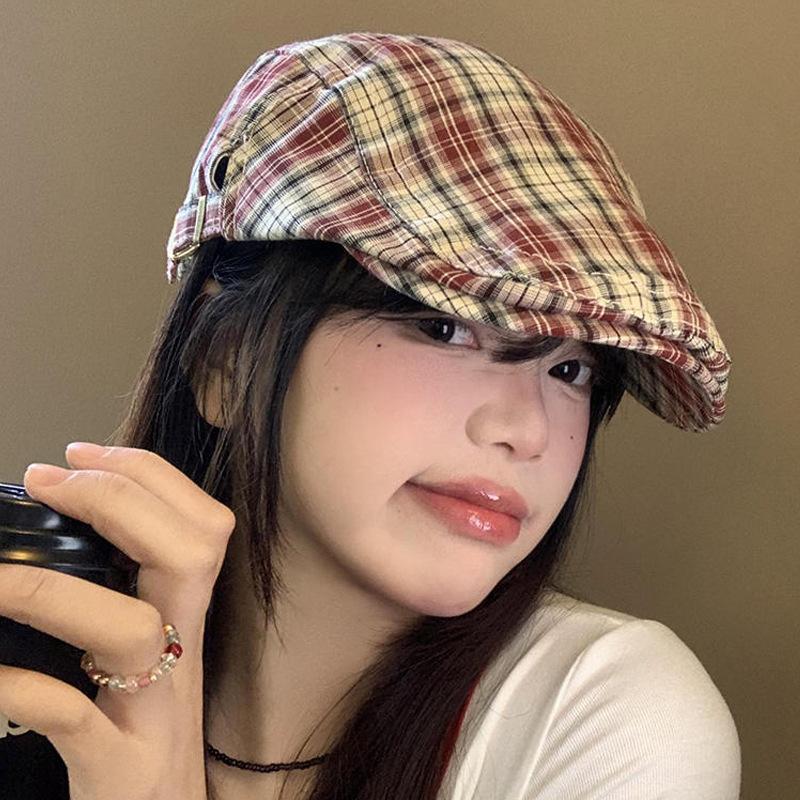 Retro Harajuku Style Washed Denim Forward Hat For Men And Women Spring Summer Casual Versatile Show Face Small Literary Berets