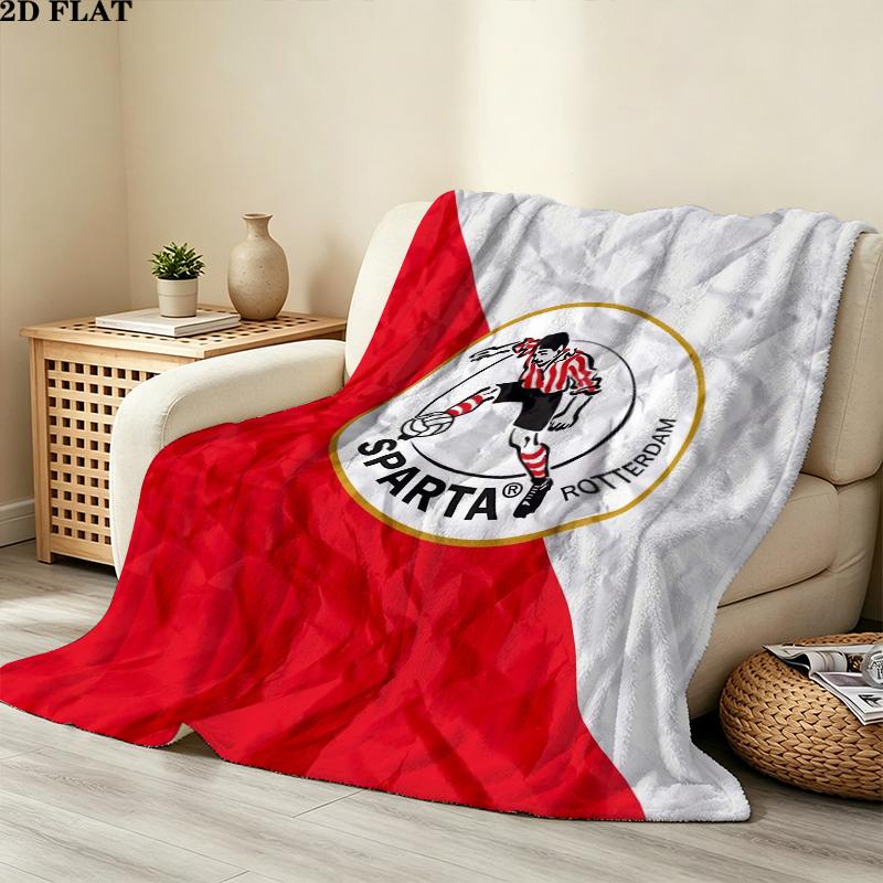 Sparta Rotterdam Print Flannel Blanket, High quality Comfortable for All Seasons, Home Decor, Warmth and Comfort, Perfect for Christmas Gifts
