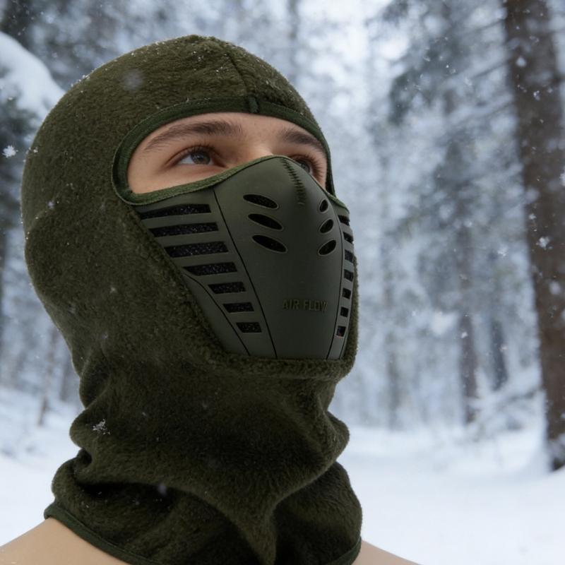 Флисовая балаклава высокой плотности для зимнего велоспорта и катания на лыжах с защитой всего лица и дышащим комфортом