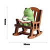 Miniature Frog Figurines Cute Frog Sculpture with Rocking Chair, Desk Decoration Collectibles Gift