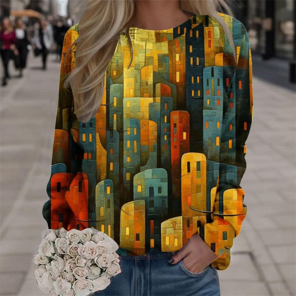 Harajuku Новые 3D-печатные красочные свитшоты с цветами Модные женские уличные свитера Зимние женские цветочные графические топы Одежда