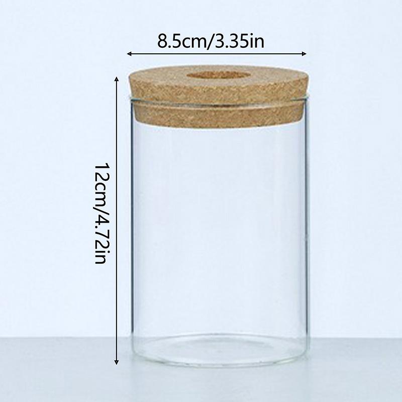 1 шт. Круглая ваза для цветов Гидропонный контейнер Настольная кашпо Декор Стеклянная бутылка с деревянной пробкой для выращивания зеленых растений