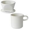Kamoka Doguten Coffee Dripper Pottery Single Person Mug Set Banko Ware Tableware Made In Japan (White)