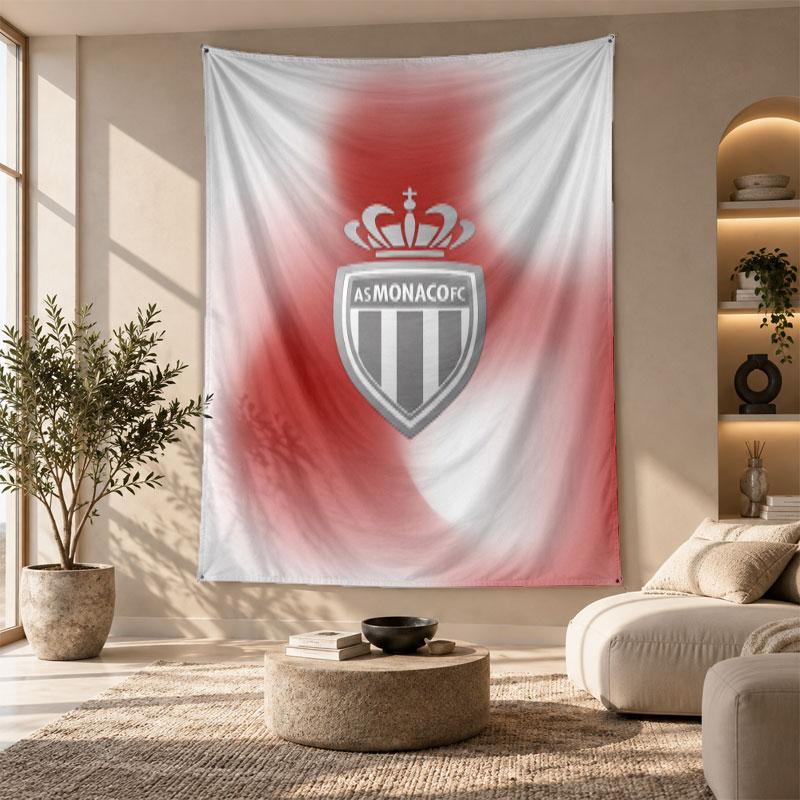 Decorative Tapestry,Monaco FC Printed Wall Art, Lightweight Wall Hanging For Bedroom Background