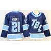 Customizable Ice Hockey Jersey Blue Lightning Design Embroidered Unisex Bamboo Fiber Sport Shirt Indoor Arena