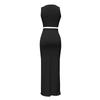 Women's Casual Sleeveless Color Slim-fit Vest Slim Skirt Suit