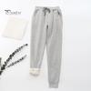 Women Sweatpants Elastic Waist Adjustable Drawstring Casual Harem Pants with Pockets Solid Color Casual Trousers