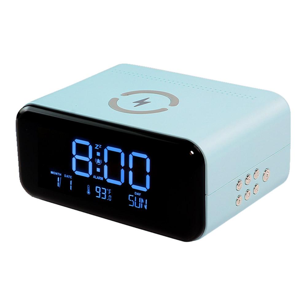 Ночной свет, Bluetooth-совместимый динамик с беспроводной зарядкой 15 Вт, будильник с большим дисплеем