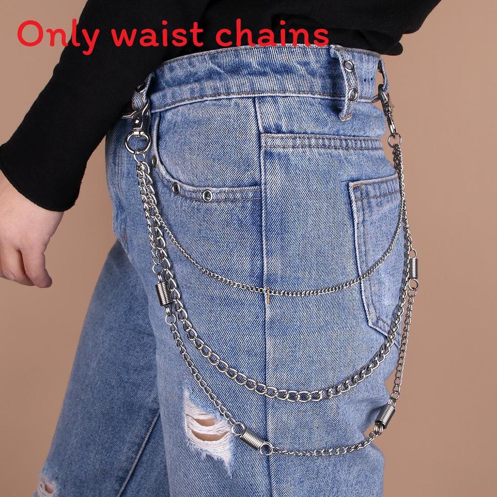 Silver Metal Cross Waist Chain For Women Hip Hop Streetwear Fashion