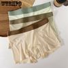 3 шт. Летнее вафельное нижнее белье из ледяного шелка Мужские трусы-боксеры с четырьмя углами, контрастного цвета, дышащие, бесшовные шорты, трусы-боксеры с плоскими углами