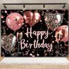 Gold Glitter Pink Blue Birthday Party Photo Backdrop Balloon Star Booth Banner Poster Adult Theme Party Decoration Supplies Gift