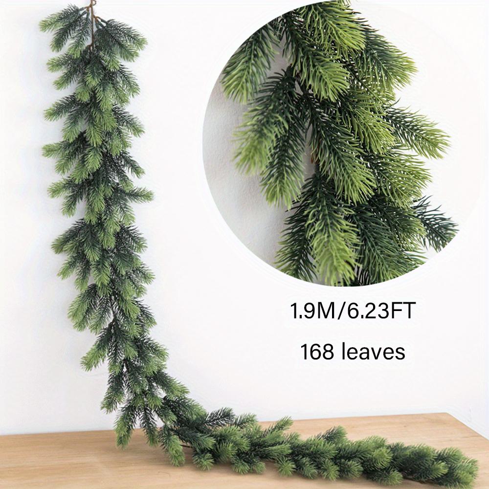 Рождественская искусственная ПЭ подвесная ротанговая декоративная кедровая гирлянда со светодиодной подсветкой, гирлянда для каминной полки, камина, скатерти