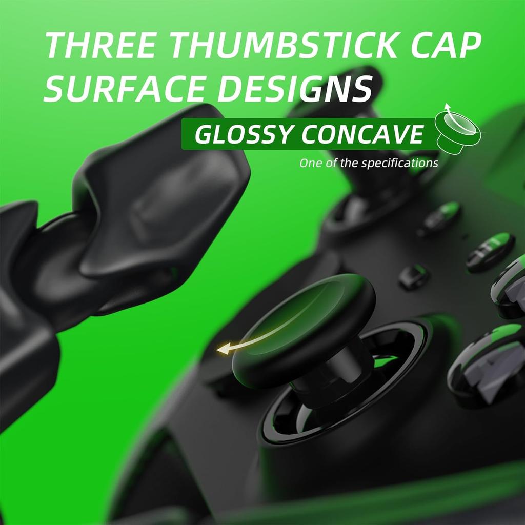 EXtremeRate 6 в 1 Металлические сменные стики для контроллера Xbox Elite Series 2, Металлические черные сменные магнитные колпачки для аналоговых стиков