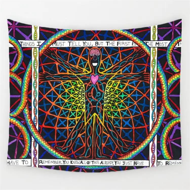 Геометрический Неправильный Узор Хиппи Мандала Гобелен Абстрактная Картина Искусство Настенный Гобелен Декор Гостиной Ремесла