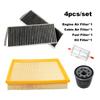 4pcs Filter Set For RENAULT LATITUDE 2.0L 2011 2012 2013 Petrol Engine Cabin Air Oil Filter Accessories 165469490R 272774653R