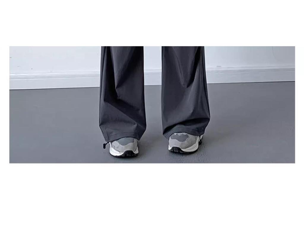 Женские маленькие черные быстросохнущие брюки прямого кроя с широкими штанинами, повседневные летние спортивные брюки 2024